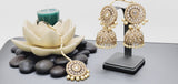 Extremely Incredible High Quality Latest Artistic Design Indian Kundan Jhumka Tikka Earrings Set