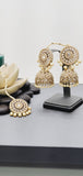 Extremely Incredible High Quality Latest Artistic Design Indian Kundan Jhumka Tikka Earrings Set