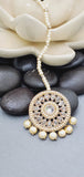 Extremely Incredible High Quality Latest Artistic Design Indian Kundan Jhumka Tikka Earrings Set
