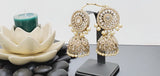 Extremely Incredible High Quality Latest Artistic Design Indian Kundan Jhumka Tikka Earrings Set