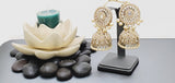Extremely Incredible High Quality Latest Artistic Design Indian Kundan Jhumka Tikka Earrings Set