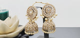 Extremely Incredible High Quality Latest Artistic Design Indian Kundan Jhumka Tikka Earrings Set