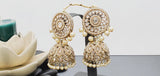 Extremely Incredible High Quality Latest Artistic Design Indian Kundan Jhumka Tikka Earrings Set