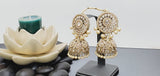 Extremely Incredible High Quality Latest Artistic Design Indian Kundan Jhumka Tikka Earrings Set