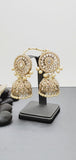 Extremely Incredible High Quality Latest Artistic Design Indian Kundan Jhumka Tikka Earrings Set