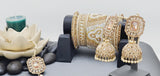 Most Trendy Superior Quality Latest Designer Collection In Indian Kundan Jhumka Tikka Earrings Set