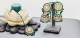 Ravishing High Quality Latest Collection In Indian Kundan Jhumka Tikka Earrings Set