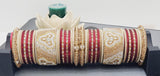 A Unique Collection Designer Indian Bridal Wedding Bangles 2 sets Kundan Full Bangles Set