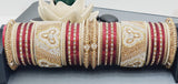 A Unique Collection Designer Indian Bridal Wedding Bangles 2 sets Kundan Full Bangles Set