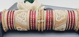 A Unique Collection Designer Indian Bridal Wedding Bangles 2 sets Kundan Full Bangles Set