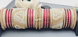 A Unique Collection Designer Indian Bridal Wedding Bangles 2 sets Kundan Full Bangles Set