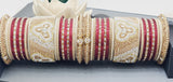 A Unique Collection Designer Indian Bridal Wedding Bangles 2 sets Kundan Full Bangles Set