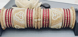 A Unique Collection Designer Indian Bridal Wedding Bangles 2 sets Kundan Full Bangles Set