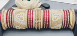 A Unique Collection Designer Indian Bridal Wedding Bangles 2 sets Kundan Full Bangles Set