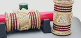 A Unique Collection Designer Indian Bridal Wedding Bangles 2 sets Kundan Full Bangles Set