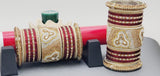 A Unique Collection Designer Indian Bridal Wedding Bangles 2 sets Kundan Full Bangles Set