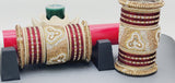 A Unique Collection Designer Indian Bridal Wedding Bangles 2 sets Kundan Full Bangles Set