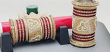 A Unique Collection Designer Indian Bridal Wedding Bangles 2 sets Kundan Full Bangles Set