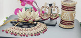 Astonishing Latest High Quality Designer Indian Reverse Kundan Choker Necklace Set With Full Bangles set.