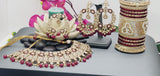 Astonishing Latest High Quality Designer Indian Reverse Kundan Choker Necklace Set With Full Bangles set.