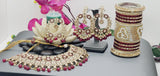 Astonishing Latest High Quality Designer Indian Reverse Kundan Choker Necklace Set With Full Bangles set.