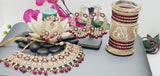 Astonishing Latest High Quality Designer Indian Reverse Kundan Choker Necklace Set With Full Bangles set.