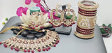Astonishing Latest High Quality Designer Indian Reverse Kundan Choker Necklace Set With Full Bangles set.