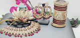 Astonishing Latest High Quality Designer Indian Reverse Kundan Choker Necklace Set With Full Bangles set.