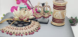 Astonishing Latest High Quality Designer Indian Reverse Kundan Choker Necklace Set With Full Bangles set.