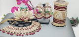 Astonishing Latest High Quality Designer Indian Reverse Kundan Choker Necklace Set With Full Bangles set.