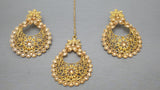 Stylish Indian Latest  Bollywood Chand Bali Tikka Earrings Set