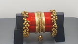 Latest Most Trendy Beautiful Indian Bollywood Custom Made Full Bangles Set  - Red