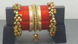Latest Most Trendy Beautiful Indian Bollywood Custom Made Full Bangles Set  - Red
