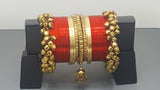 Latest Most Trendy Beautiful Indian Bollywood Custom Made Full Bangles Set  - Red