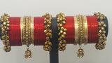 Latest Most Trendy Beautiful Indian Bollywood Custom Made Full Bangles Set  - Red