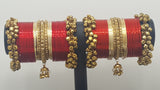 Latest Most Trendy Beautiful Indian Bollywood Custom Made Full Bangles Set  - Red