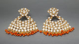 Orange Bollywood Indian Beautiful Jewellery  Kundan Earring set