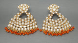 Orange Bollywood Indian Beautiful Jewellery  Kundan Earring set