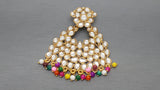 Latest multi Indian Bollywood Kundan Pearls Earring Set