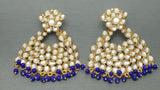 Party wear Indian Bollywood Blue Kundan Pearls Earring Set