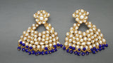 Party wear Indian Bollywood Blue Kundan Pearls Earring Set