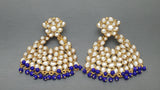 Party wear Indian Bollywood Blue Kundan Pearls Earring Set