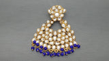 Party wear Indian Bollywood Blue Kundan Pearls Earring Set
