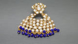 Party wear Indian Bollywood Blue Kundan Pearls Earring Set