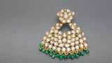 Party wear Indian Bollywood Green Kundan Pearls Earring Set