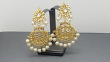 Incredible White Indian Bollywood Kundan Bridal Tikka Earrings Set