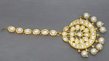 Incredible White Indian Bollywood Kundan Bridal Tikka Earrings Set