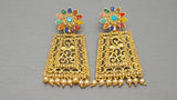 Stunning Gold plated Indian Bollywood Ethnic Earrings Set