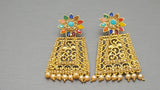 Stunning Gold plated Indian Bollywood Ethnic Earrings Set
