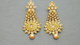 Rose Gold plated Pearls Setting Indian Bollywood Earrings Set